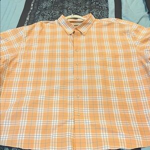 Cabela's Orange and White Plaid Button-Down Shirt
